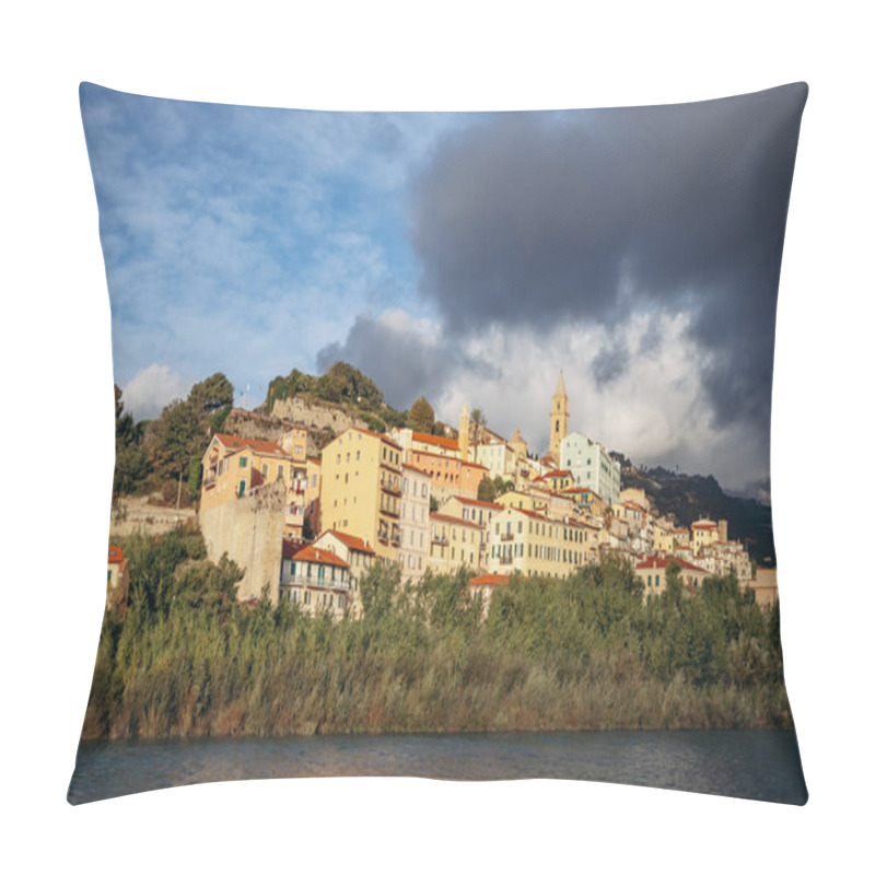 Personality  Ventimiglia, Italy - October 2, 2024: Early Morning In The Center Of Ventimiglia Pillow Covers