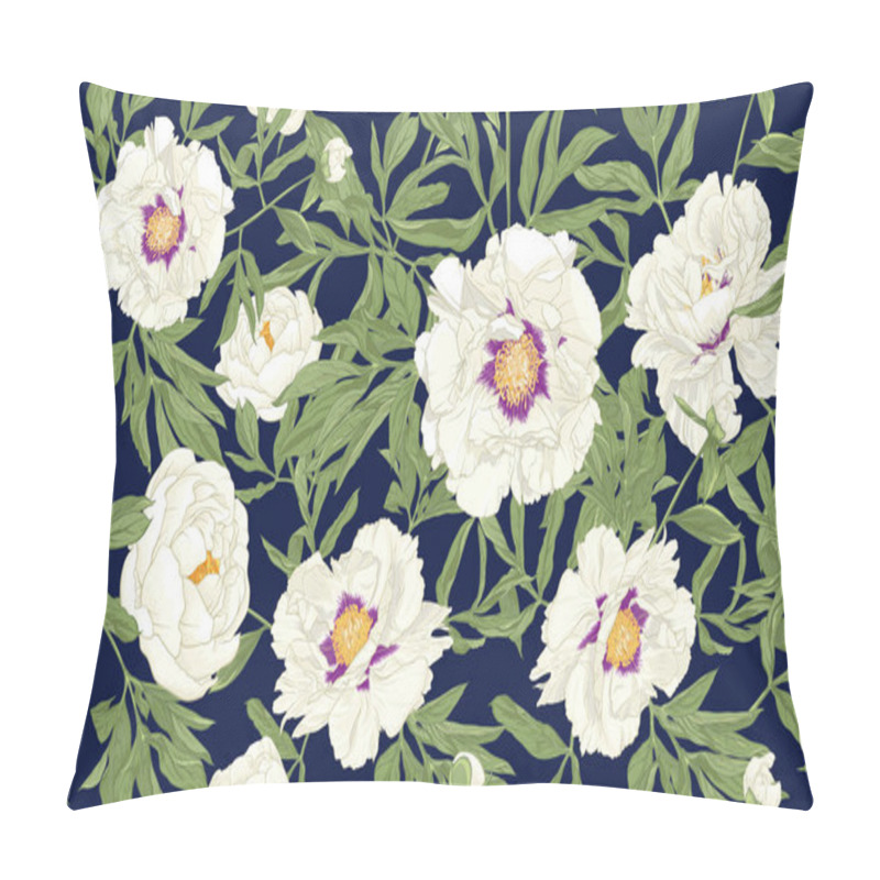 Personality  Peony Flower. Seamless Pattern, Background.  Pillow Covers