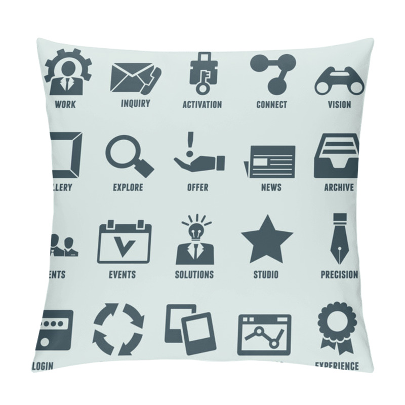 Personality  Set Of Marketing Internet And Service Icons - Part 3 Pillow Covers