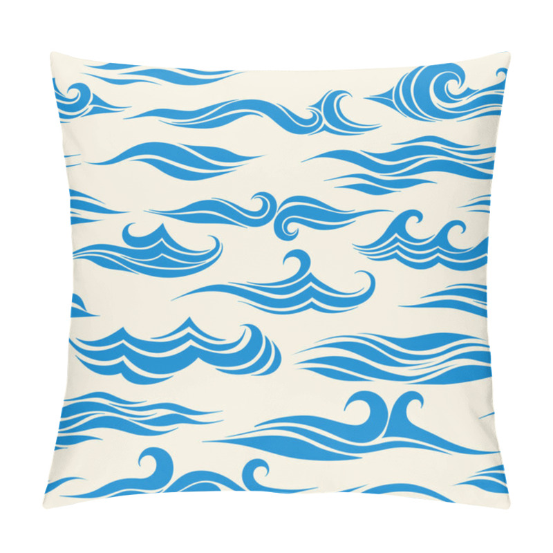 Personality  Seamless Pattern Waves From Element Of The Design Pillow Covers