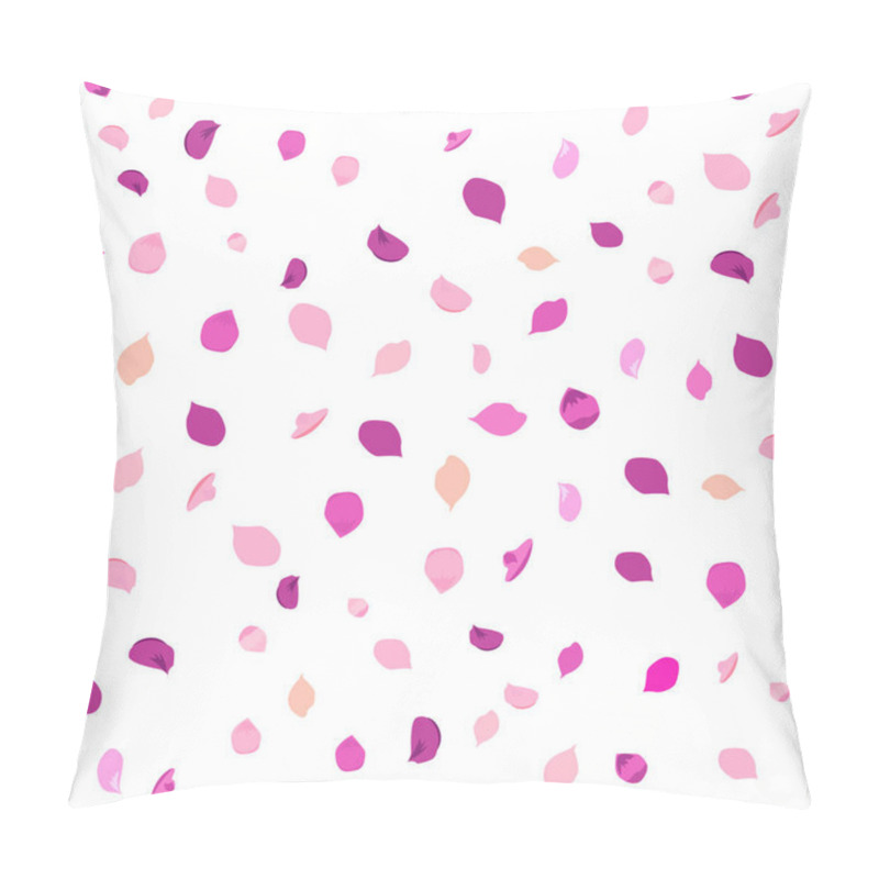 Personality  Pink Flower Petals. Seamless Background. Vector Illustration Pillow Covers