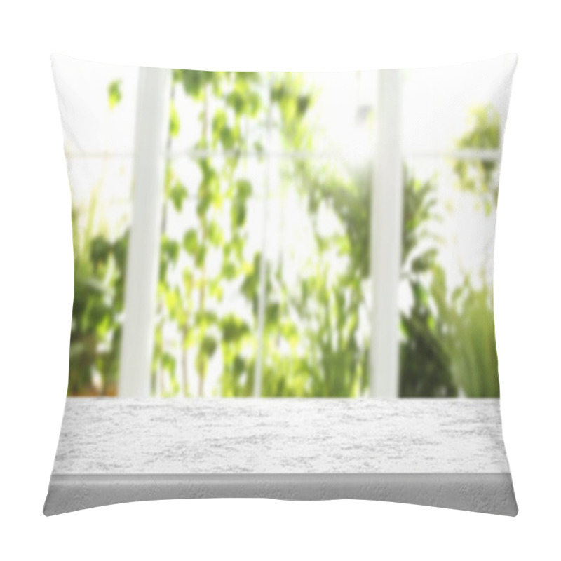 Personality  Blurred View Through Window On Garden In Morning Pillow Covers