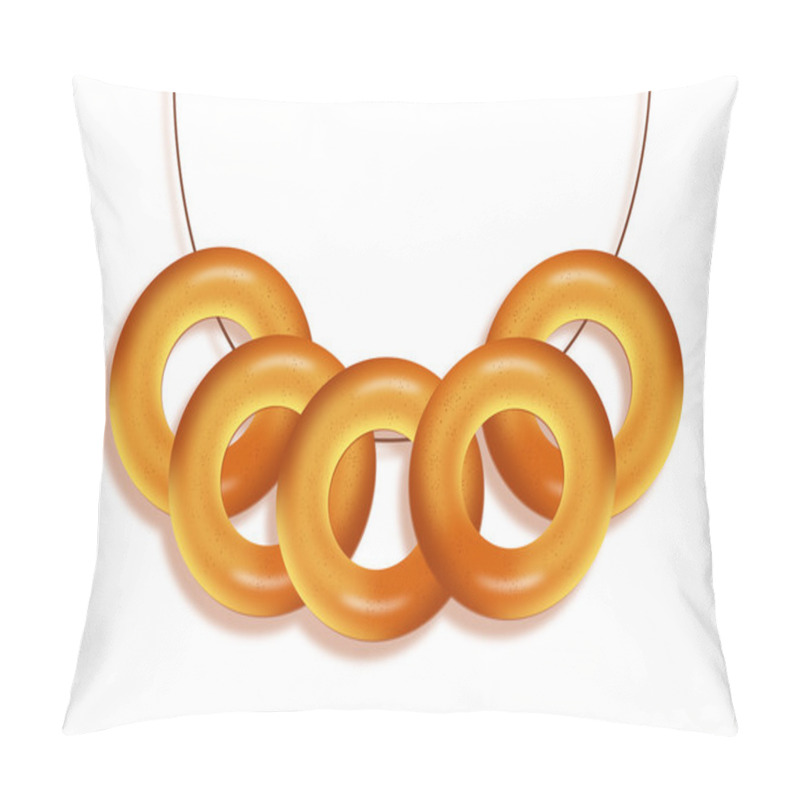 Personality  A Bunch Of Bagels On A White Background Pillow Covers