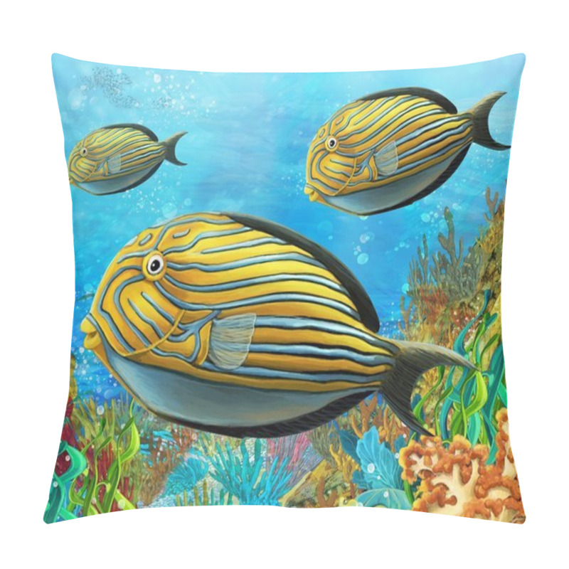 Personality  The Coral Reef - Illustration For The Children Pillow Covers