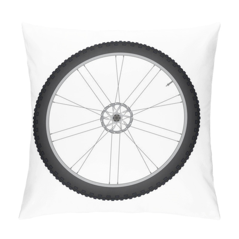 Personality  Bicycle Front Wheel With Disc Brake Vector Pillow Covers