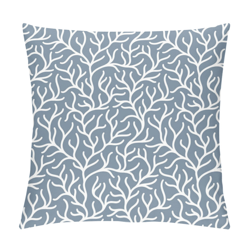 Personality  Coral Reef Underwater Plans Doodle  Seamless Pattern. Aquarium, Ocean And Marine Algae Water Plants, Corals Textile Print.   Pillow Covers