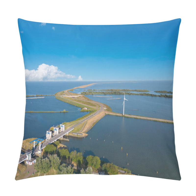 Personality  Aerial View With The Krabbersgat Lock And The Markerwaarddijk. Enkhuizen In The Province Of North Holland In The Netherlands Pillow Covers