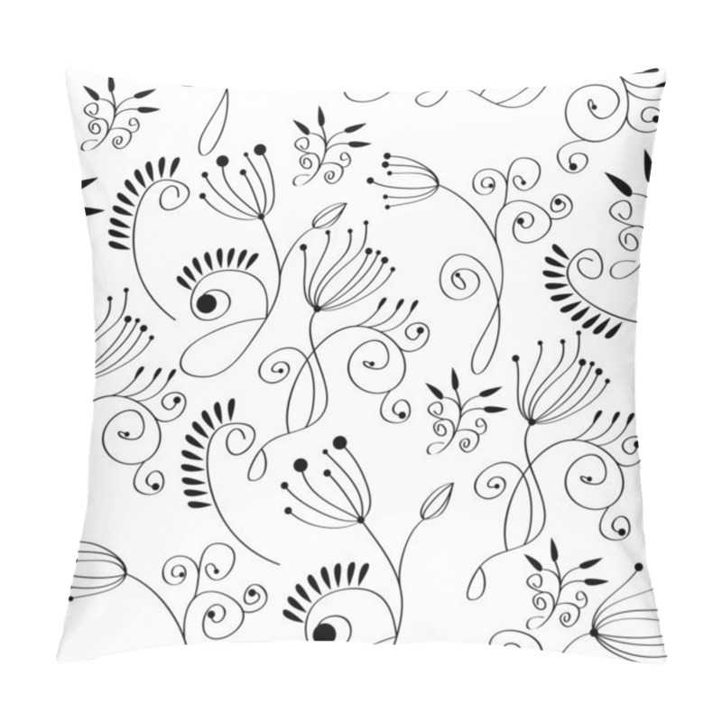 Personality  Monochrome Floral Background Pillow Covers