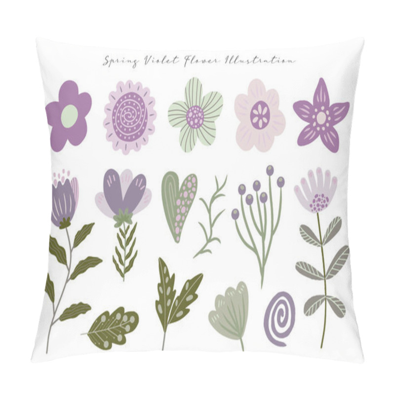 Personality  A Set Of Aesthetic Cute Spring And Summer Flower Clip Art Collection Pillow Covers