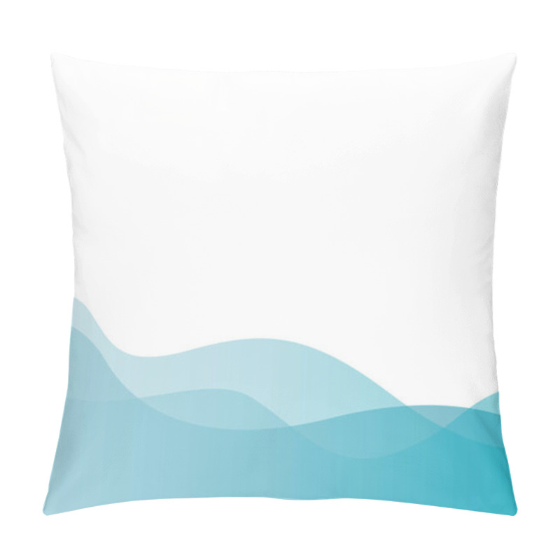 Personality  Blue River Ocean Water Wave Fluid. Vector Waves Background. Pillow Covers