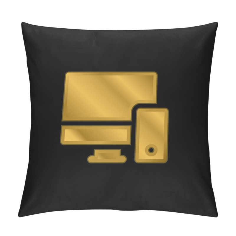 Personality  Adaptive Gold Plated Metalic Icon Or Logo Vector Pillow Covers