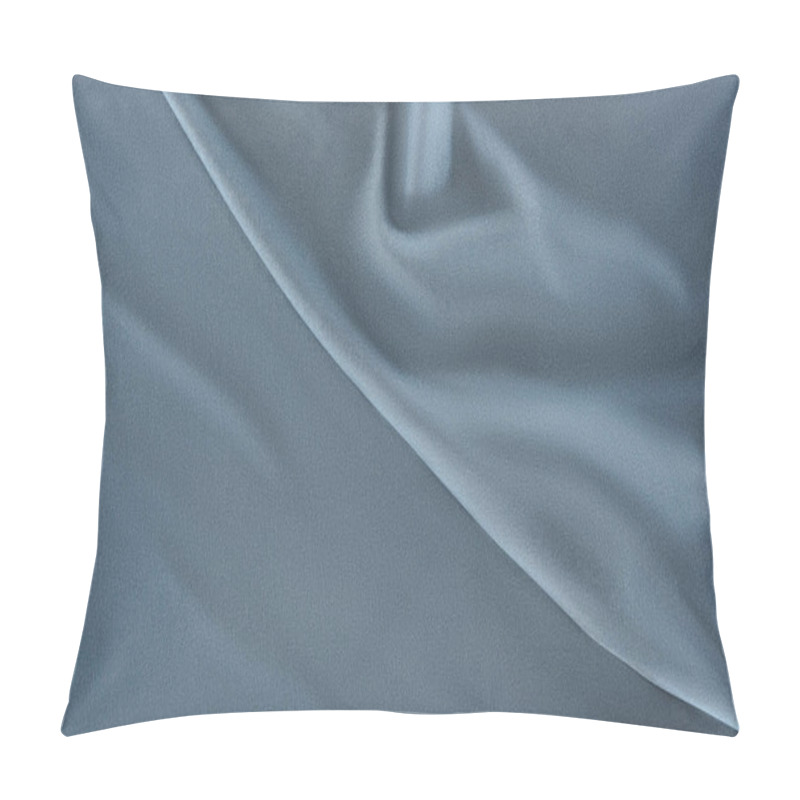 Personality  Close Up View Of Crumpled Blue Silk Fabric As Background Pillow Covers