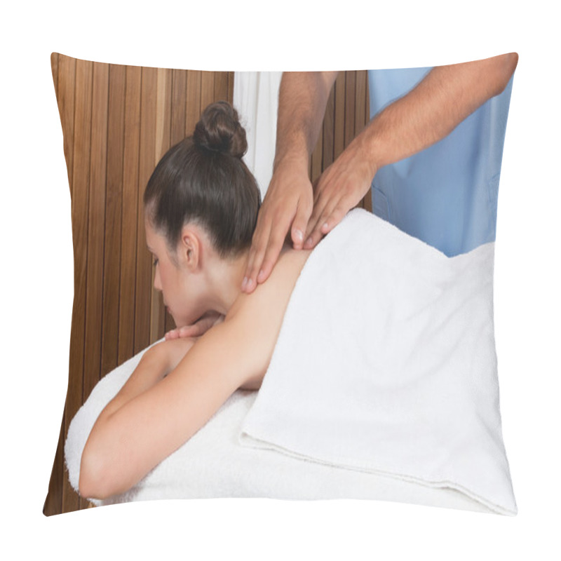 Personality  Woman Receiving A Back Massage Pillow Covers