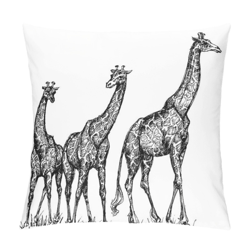 Personality  Group Of Giraffes Pillow Covers