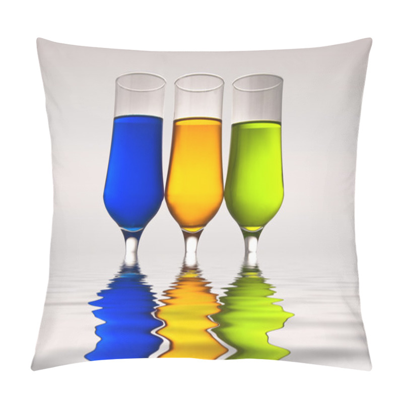 Personality  Glasses With Multi-coloured Drinks And R Pillow Covers