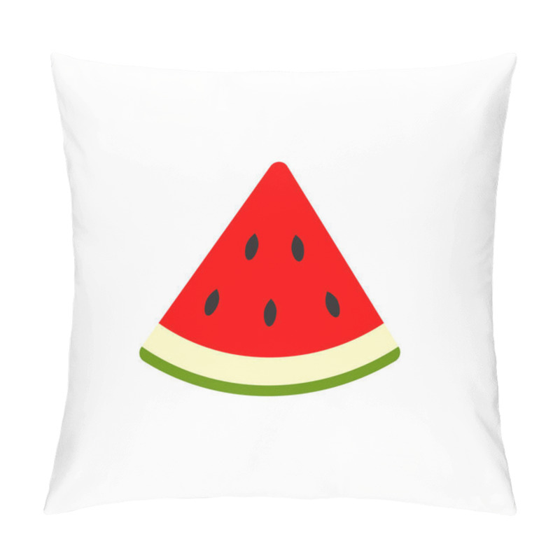 Personality  Watermelon Icon. Vector Water Melon. Slice Fruit Isolated On White Background Pillow Covers