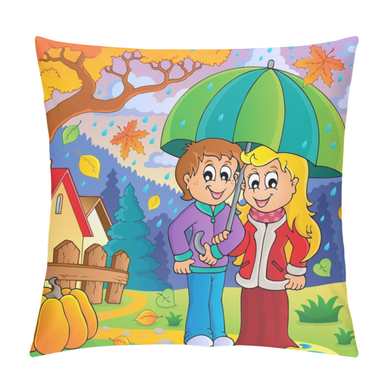 Personality  Rainy Weather Theme Image 2 Pillow Covers