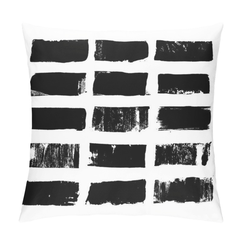 Personality  Rectangular Text Box. Vector Black Oil Stains Isolated On White. Hand Drawn Textured Design Elements. Pillow Covers