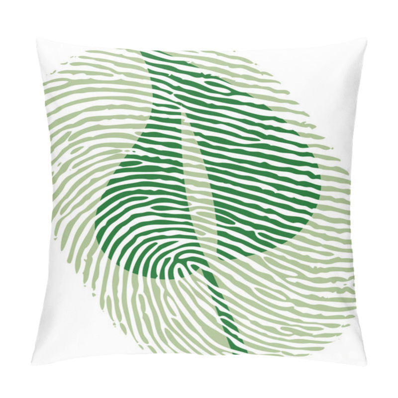 Personality  Green Leaf Fingerprint Pillow Covers