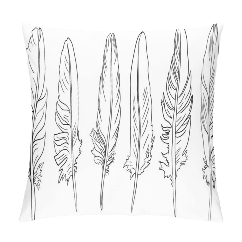 Personality  Six Outline Feathers Pillow Covers