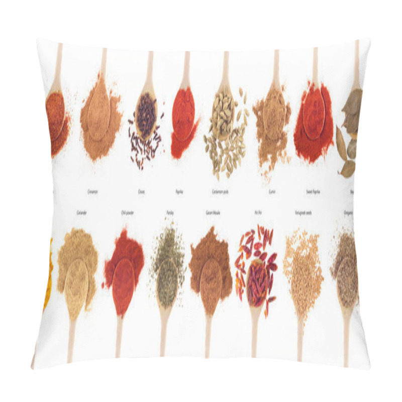 Personality  Spices Collection On Spoons Pillow Covers