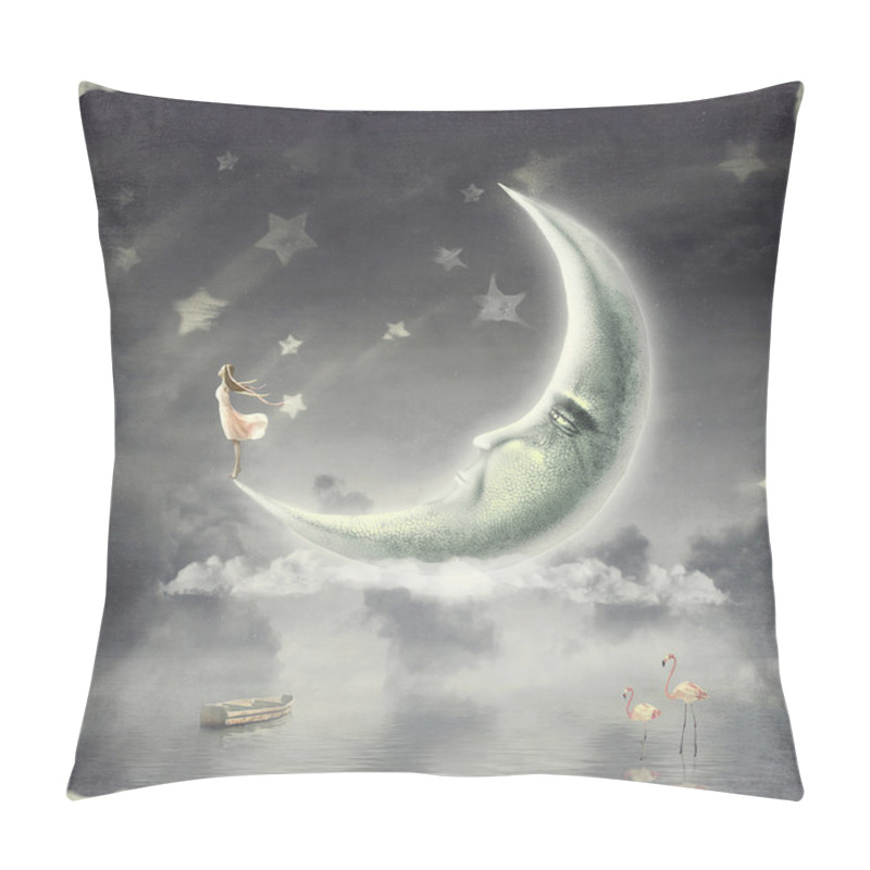 Personality  The Illustration Shows The Girl Who Admires The Star Sky Pillow Covers