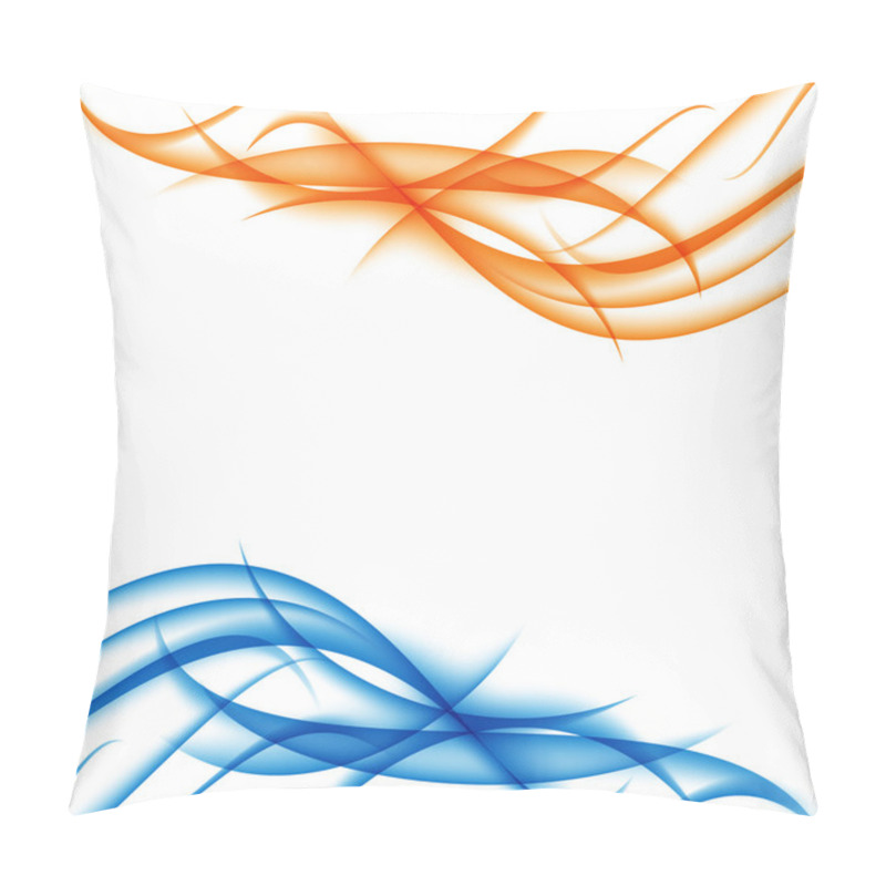 Personality  Blue And Orange Funky Waves Abstract Background. Vector Illustration Pillow Covers