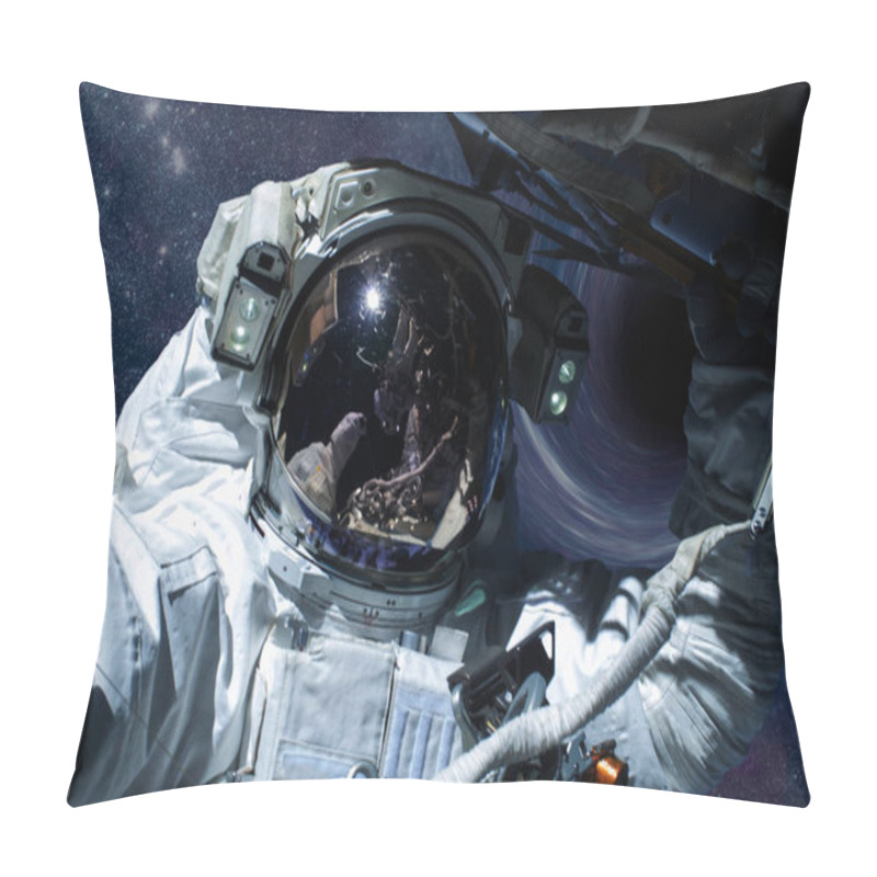 Personality  Astronaut In A Front Of Black Hole Somewhere In Space Pillow Covers