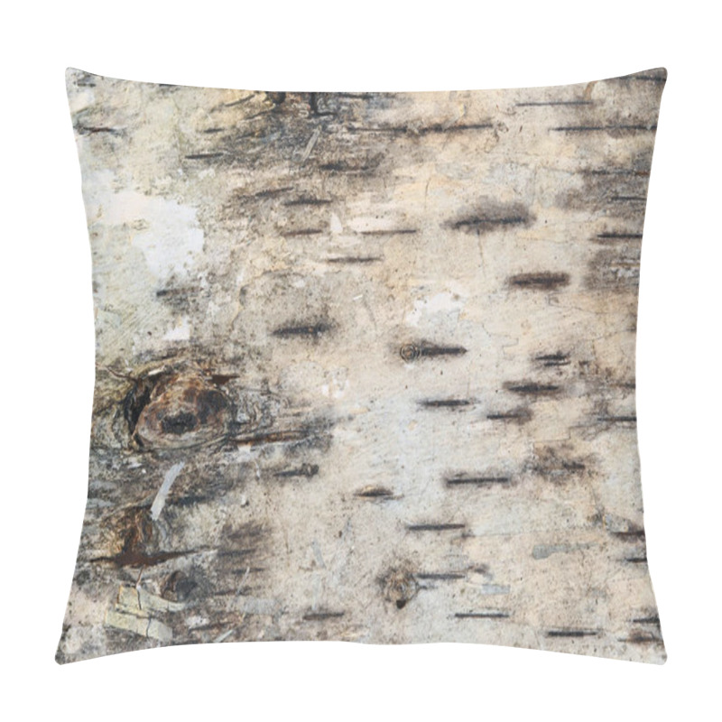 Personality  Detail Of The Strip Of Birch Bark On White Background Pillow Covers