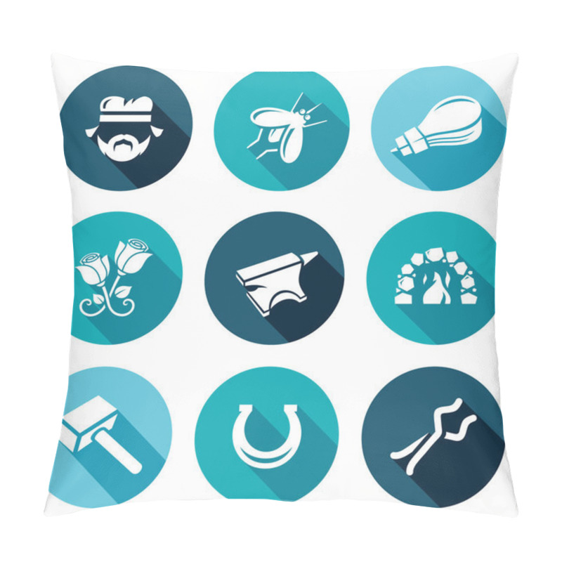 Personality  Forge Icons Set Pillow Covers