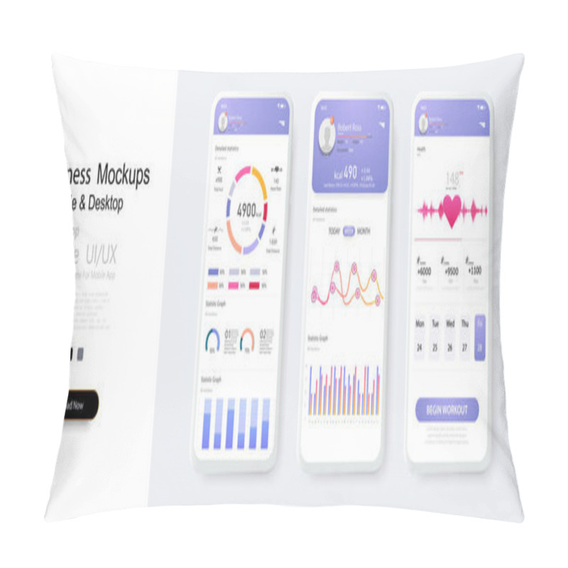 Personality  Mobile Infographic Vector Template With Statistics Pillow Covers