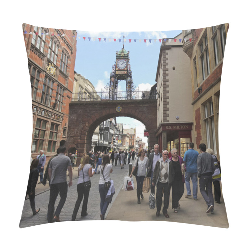 Personality  A Busy Eastgate Street In Chester, England Pillow Covers