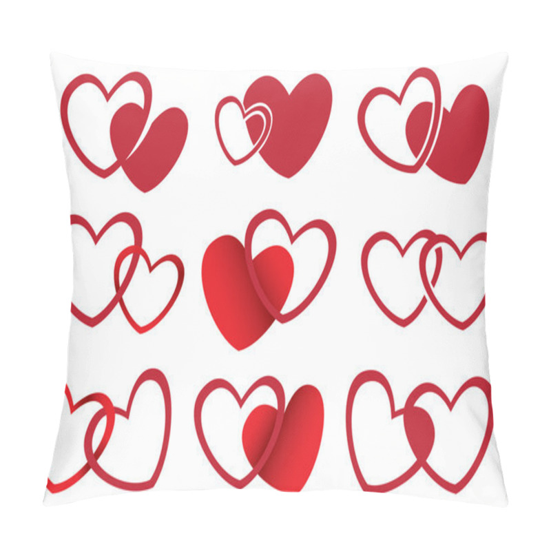 Personality  Red Hearts Vector Design For Love Theme Pillow Covers