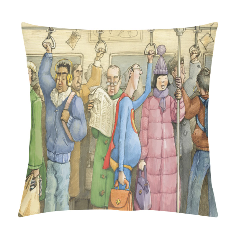 Personality  Everyday Heroes In Subway Pillow Covers