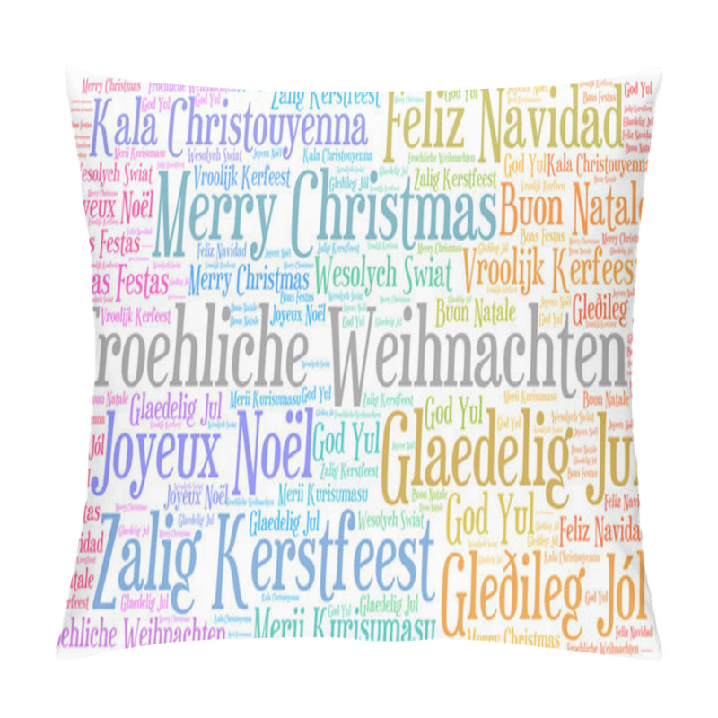 Personality  Merry Christmas In Different Languages Pillow Covers