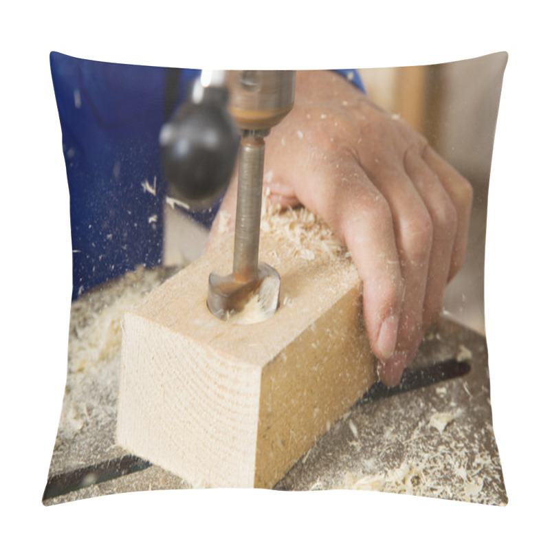 Personality  Carpenter At A Drill Pillow Covers