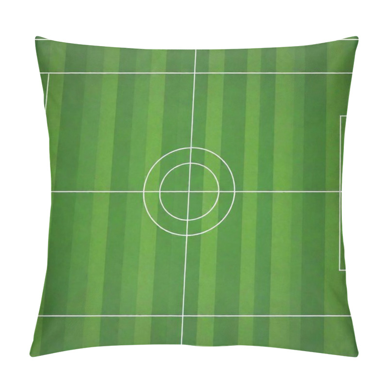 Personality  A High-resolution Digital Artwork Depicting A Top-down View Of A Pristine Soccer Field. The Grass Is Vibrantly Green, Evenly Cut In Alternating Light And Dark Stripes, Indicating Meticulous Maintenance. The Field Is Marked With Bright White Lines Pillow Covers