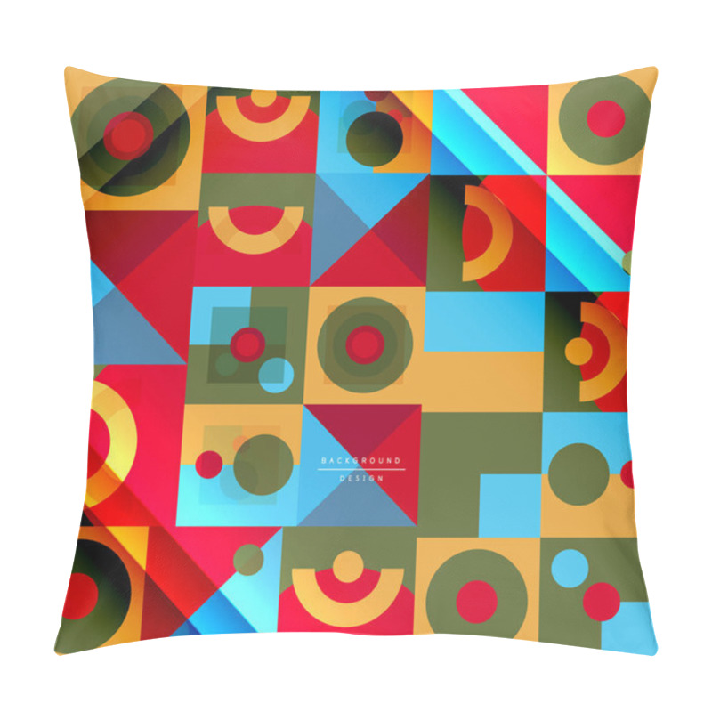 Personality  Neo Memphis Geometric Pattern With Circles, Squares And Lines. Pop Art Abstract Background For Covers, Banners, Flyers And Posters And Other Templates Pillow Covers