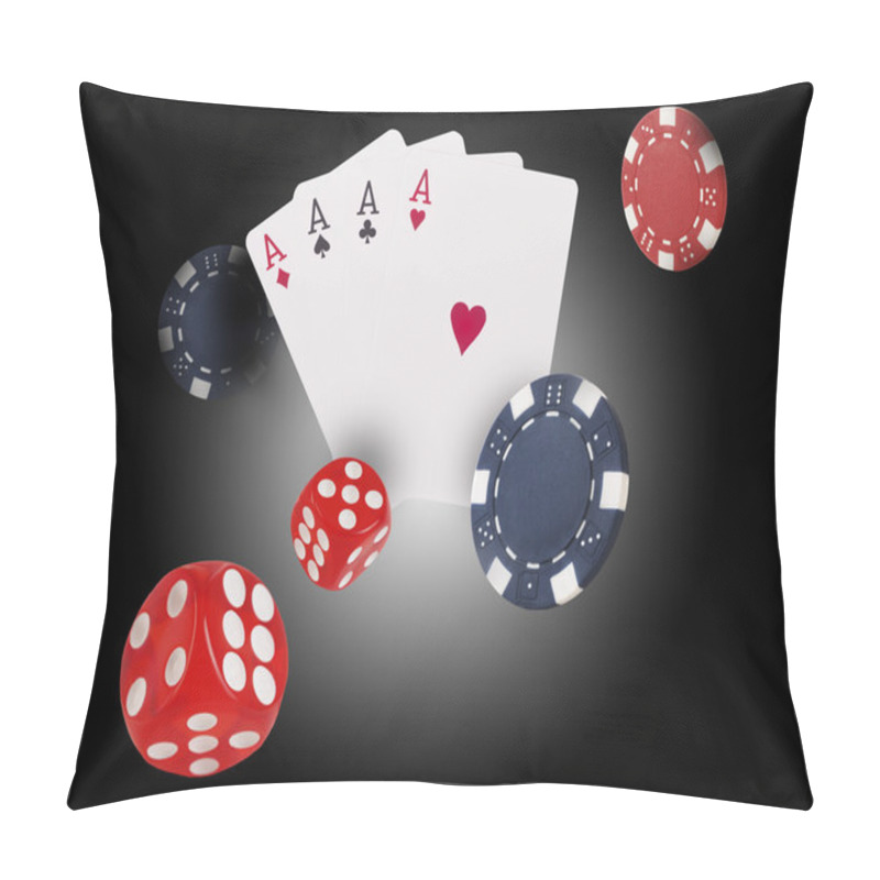 Personality  Playing Cards Flying At The Poker Table Pillow Covers