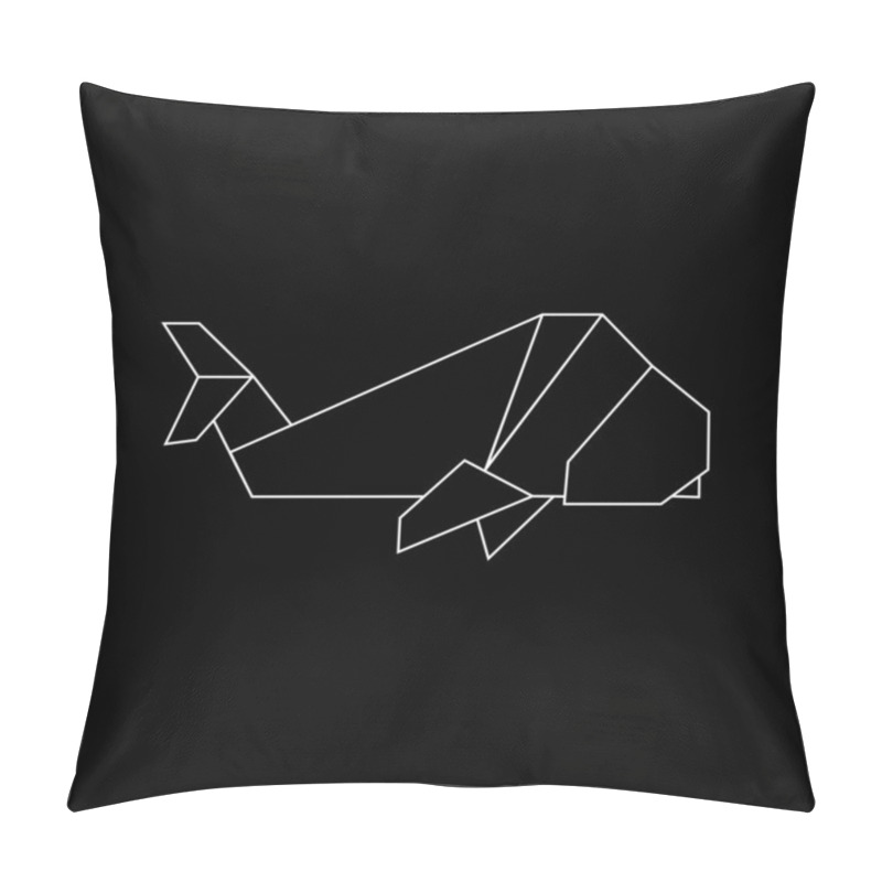 Personality  Whale Polygonal Lines, Can Use For Logo, Pictogram, Animal Figure, Website, Apps, Or Graphic Design Element. Vector Illustration Pillow Covers