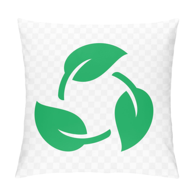 Personality  Biodegradable Recyclable Plastic Free Package Icon. Vector Bio Recyclable Degradable Label Logo Template Pillow Covers