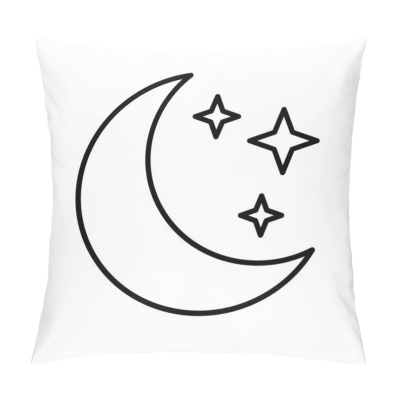 Personality  Moon And Stars Icon. Symbol Of Night. Element For Web Design. Vector Illustration.  Pillow Covers