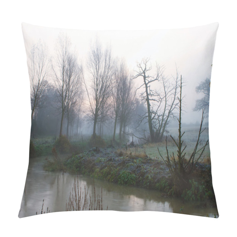 Personality  River Running Through Misty Fields Pillow Covers