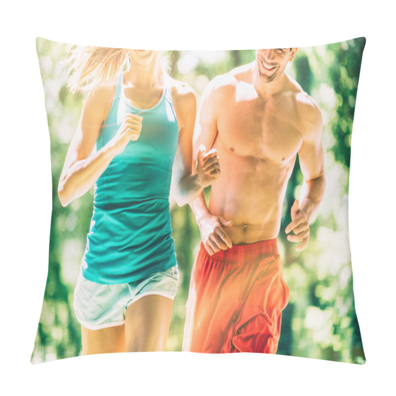 Personality  Competitive Young Couple Runners  Pillow Covers