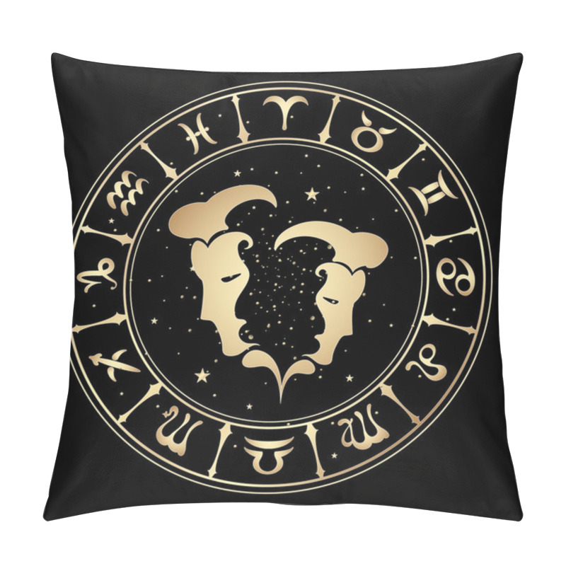 Personality  Zodiac Signs, Vector Illustration. Pillow Covers