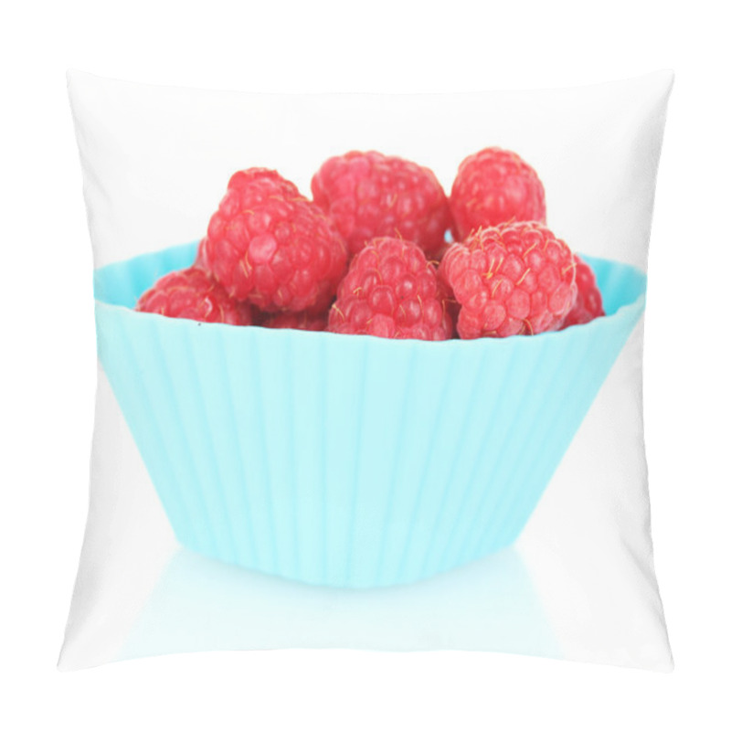 Personality  Fresh Raspberries In Silicone Mold Isolated On White Pillow Covers