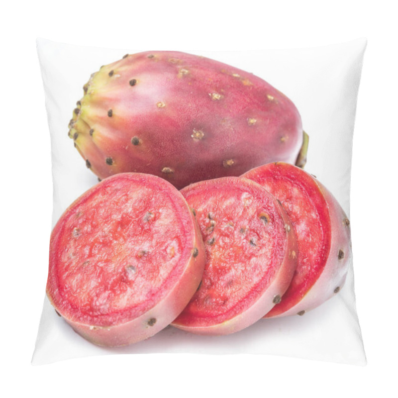 Personality  Opuntia Fruit Or Prickly Pear Fruit On White Background. Close-up. Pillow Covers