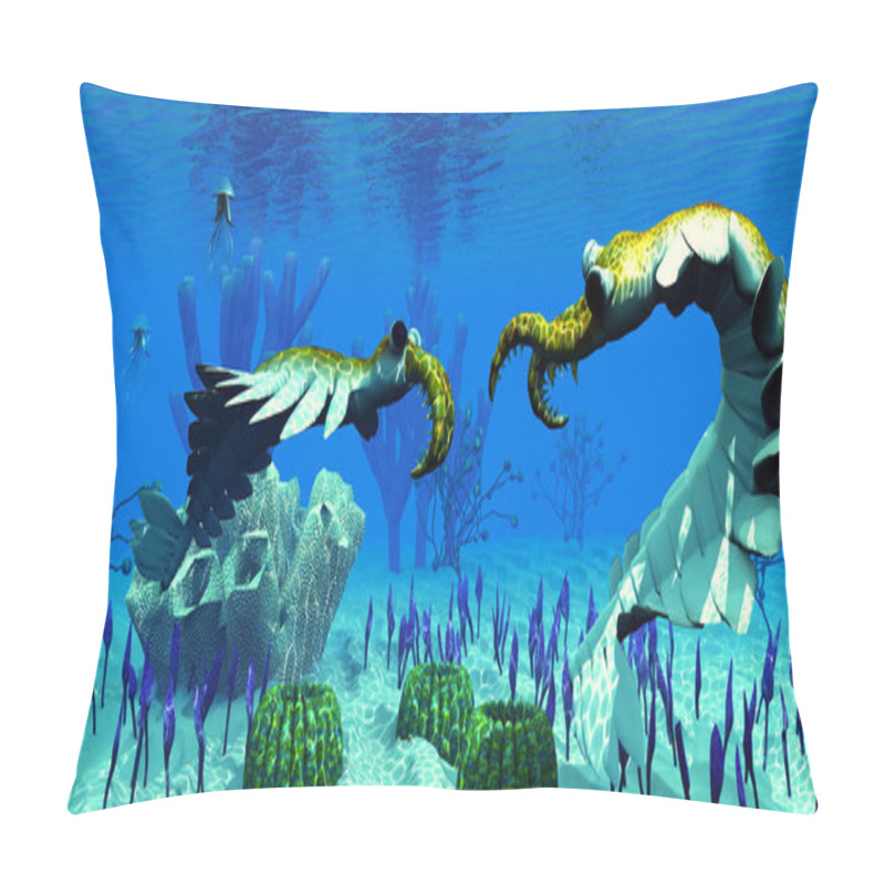 Personality  Anomalocaris In Cambrian Seas Pillow Covers