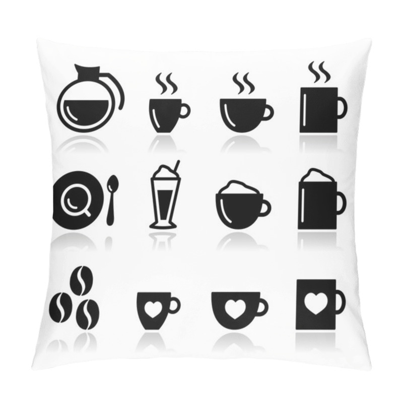 Personality  Coffee Icon Set - Vector Pillow Covers