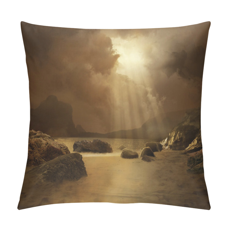 Personality  Fantastic Beach In Sepia Pillow Covers